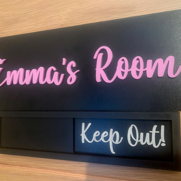 Personalised Bedroom Door Sign - Sliding Door Sign - Name Plaque - Wood & Acrylic - Children's Door Sign - Custom Sign - Kids Birthday Gift