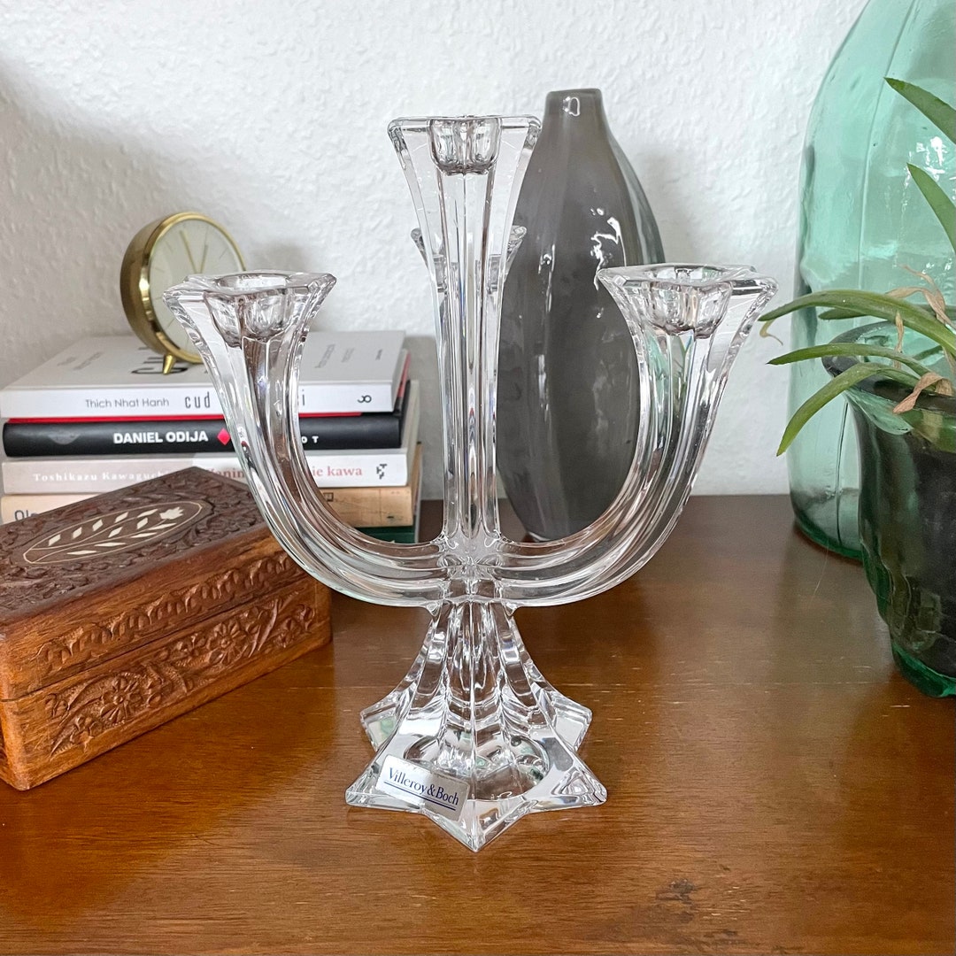 Candle Holder Villeroy&boch Crystal Candlestick Germany Glass Etsy