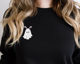 Bunny Ghost Sweatshirt, Bunny Mom Shirt, Bunny Gifts, Rabbit Shirt, Halloween Bunny Sweatshirt, Womens Halloween Sweatshirt, Bunny Sweater