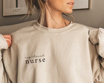 Minimalist Registered Nurse Sweatshirt, RN Sweater, RN Crewneck, Student Nurse, Nursing Student Graduation Gift, New Nurse Grad Gift