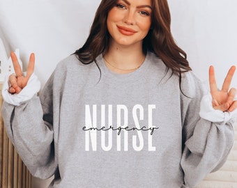 ER Nurse Sweatshirt, Emergency Nurse Sweater, Emergency Department Nurse Shirt, Nurse Grad Gift, Gift for Nurse, Registered Nurse Crewneck