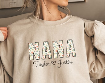 Floral Nana Sweatshirt, Personalized Nana Gift, Mothers Day Gift for Nana, Custom Nana Gift, New Nana Gift, Grandma Sweater, Nana Shirt