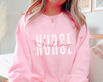 Personalized Nurse Sweatshirt, Custom RN Gift
