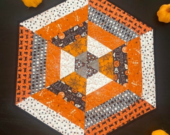 Halloween Web Table Topper 7 - Quilted