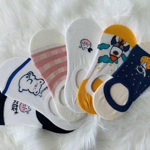 Cute No-show Non-slip Invisible Cotton Socks