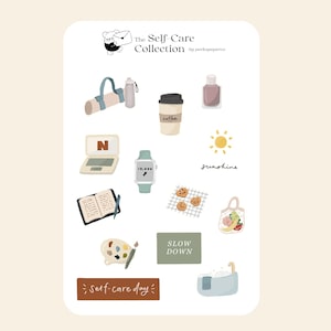 d'autocollants pour soins personnels | bullet journal, stickers, agenda, scrapbooking, mémo