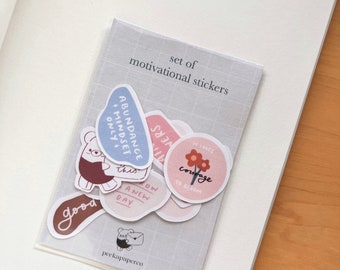 motiverende stickers, positieve affirmaties, zelfliefde, stickerset zelfzorg, goede vibes, voor dagboek, laptop, planner