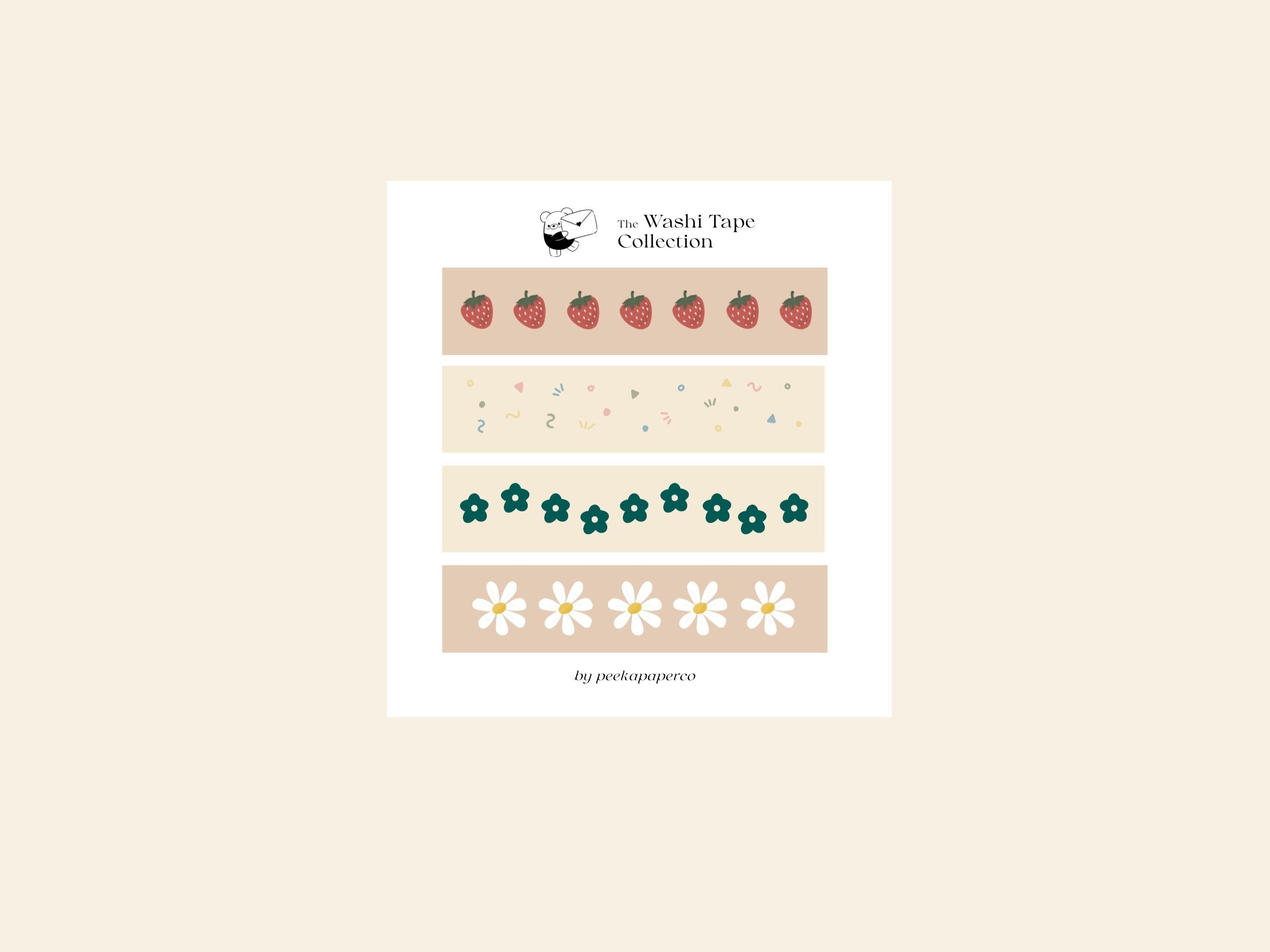 Faux Washi Tape Sticker Set Bullet Journal, Stickers, Planner ...