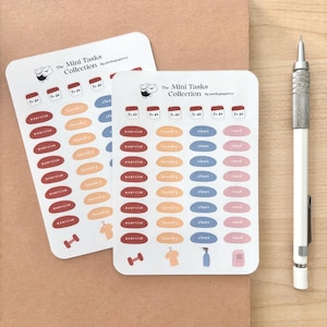 stickers mini-tâches | autocollants fonctionnels pour agenda, bullet journal, agendas