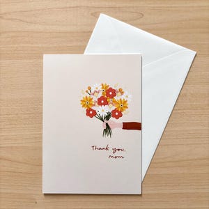 Carte de fête des mères | Merci maman | Carte de voeux vierge | Illustration minimale