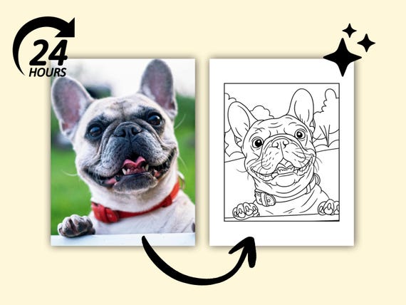 Custom Pet Coloring Page • 24-Hour Turnaround • Personalized Dog/Cat Line Art • Printable PDF & JPG • Gift for Pet Lovers
