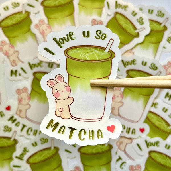 I Love You So Matcha Sticker | Matcha Sticker | Matcha Bunny Sticker | Green Stickers| Bujo Stickers | Planner Stickers | Plant