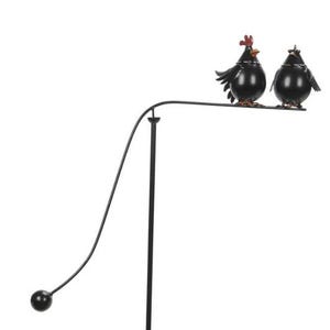 Gallinas con carillón de viento - estaca de jardín, gallo y gallina oscilantes o estaca de cama