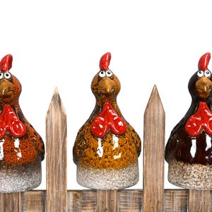 Ceramiczny płot, figurka ogrodzenia dla kurczaka, kogut, słupek, stołek, kura, szkliwiony