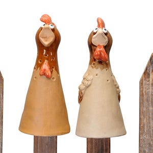 Ceramiczny płot, figurka ogrodzenia dla kurczaków, słupek, stołek, kurczaki, ogród, ceramika, kogut