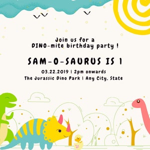 Dinosaur Birthday Invitation, Dinosaur Birthday Invite, Jurassic, T- rex, Dinosaur Party, Dinosaur birthday, EDITABLE, INSTANT DOWNLOAD
