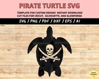 Pirate Turtle SVG Bundle: Nautical Island Cut Files (Digital Download