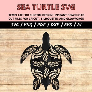 Sea Turtle SVG Cut Files: Nautical Island Design (Digital Download)