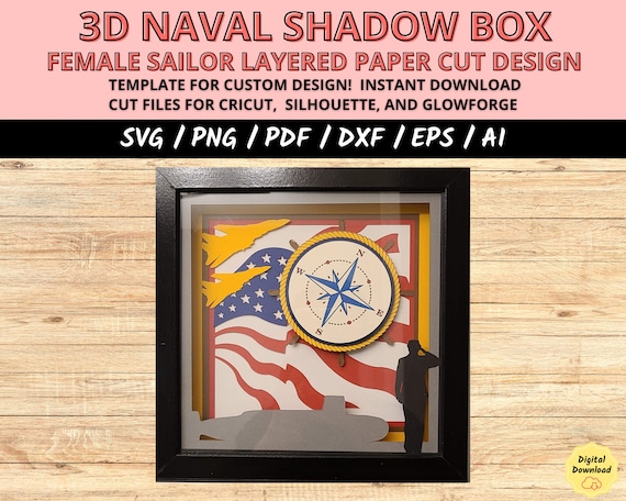Layered Female Veteran SVG, Military Woman Silhouette Cut Files for Cricut, Paper Cut Light Box Designs for Veteran Gifts and Crafts