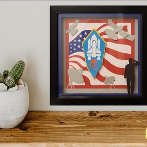 Military Lightbox Svg Template Design Paper Cutting Layered Art Shadow Box Veteran Gift Space Force Guardian Tribute Retirement Present