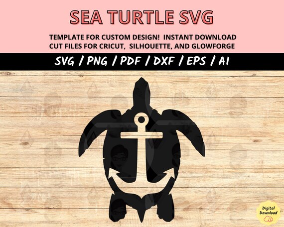 Sea turtle svg, island tortoise svg & dxf laser cut file, nautical island turtle png designs, summer turtle svg Cricut cut files, sea animal