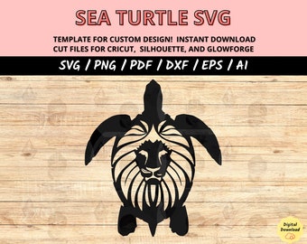 Sea Turtle SVG: Island Tortoise Cut Files for Cricut, Silhouette (Digital Download