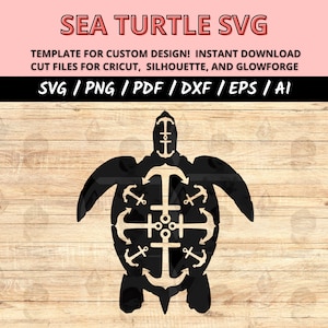 Sea Turtle SVG: Nautical Island Design, Cricut & Laser Cut File (Digital Download)