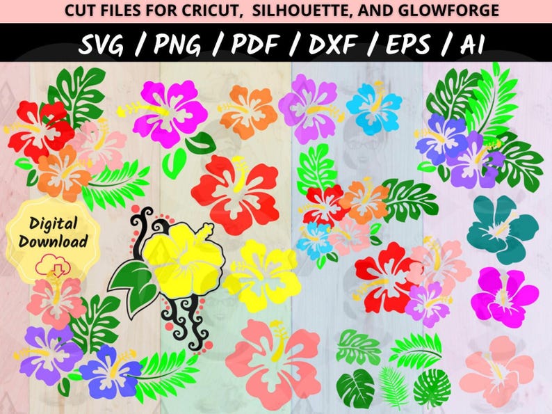 Tropical Flower Svg Cutting File Design Template Hawaiian Flowers ...