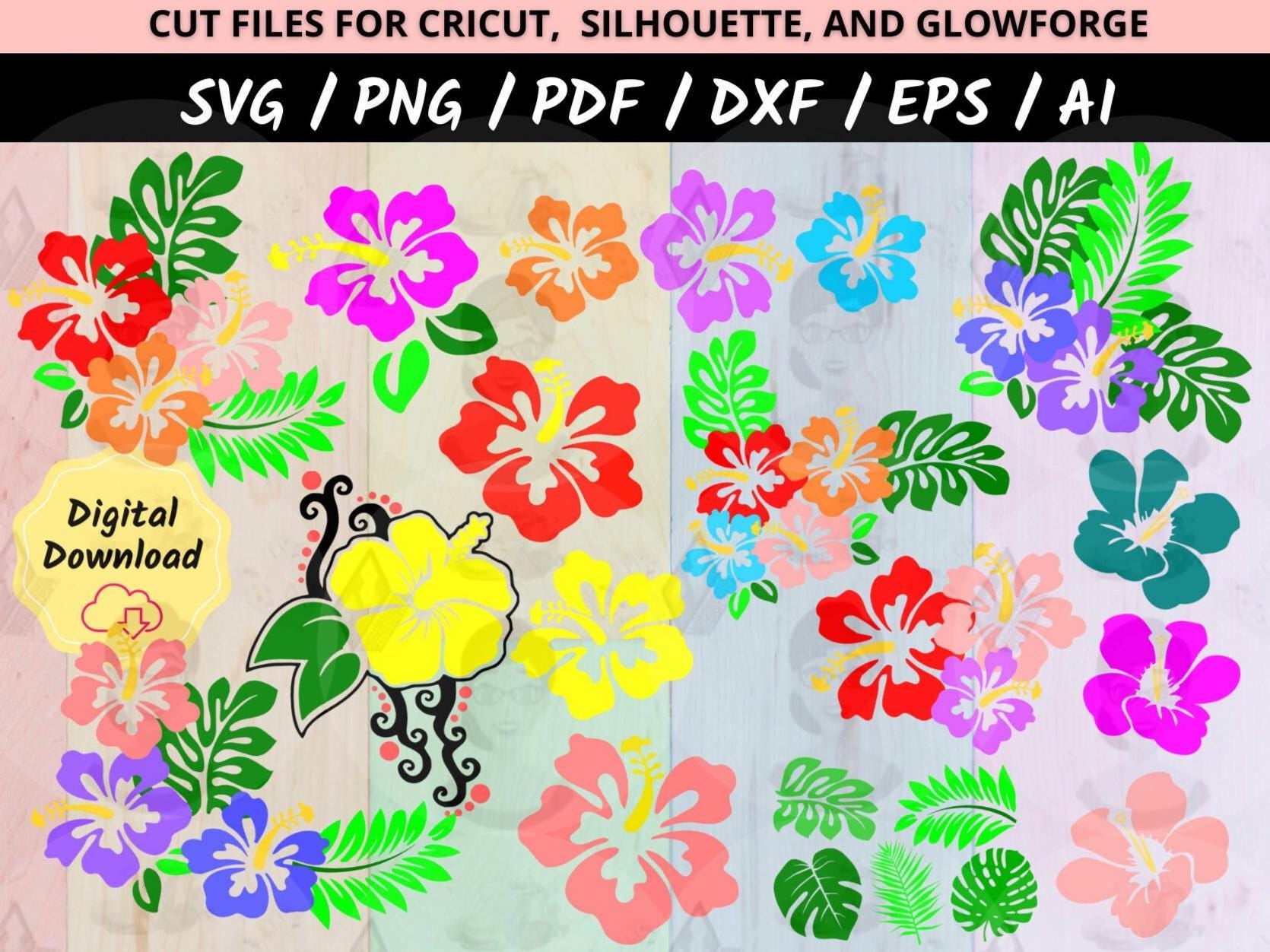 Tropical Flower Svg Cutting File Design Template Hawaiian Flowers ...