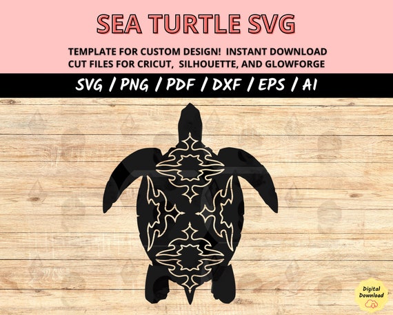 Sea turtle svg, island tortoise svg & dxf laser cut file, nautical island turtle png designs, summer turtle svg Cricut cut files, sea animal