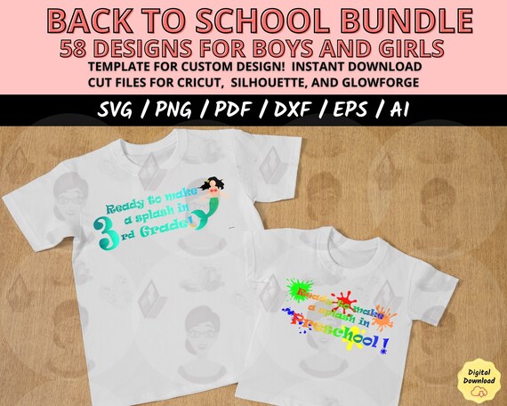Back to School SVG Make a Splash Design, Middle Junior High School DXF Cut File, Cricut & Silhouette Cut Files for Kids’ School Crafts