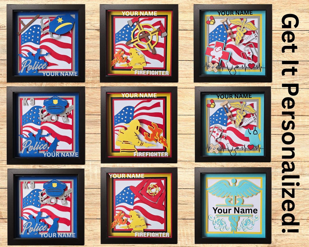 Personalized First Responder 3D Shadow Box - Retirement Gift - Etsy