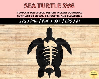 Sea turtle svg, island tortoise svg & dxf laser cut file, nautical island turtle png designs, summer turtle svg Cricut cut files, sea animal