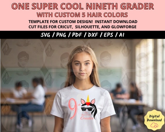 High School Freshman Shirt Design SVG, Super Cool Back to School Cut File, Cricut Silhouette Clipart PNG, First Day of School SVG