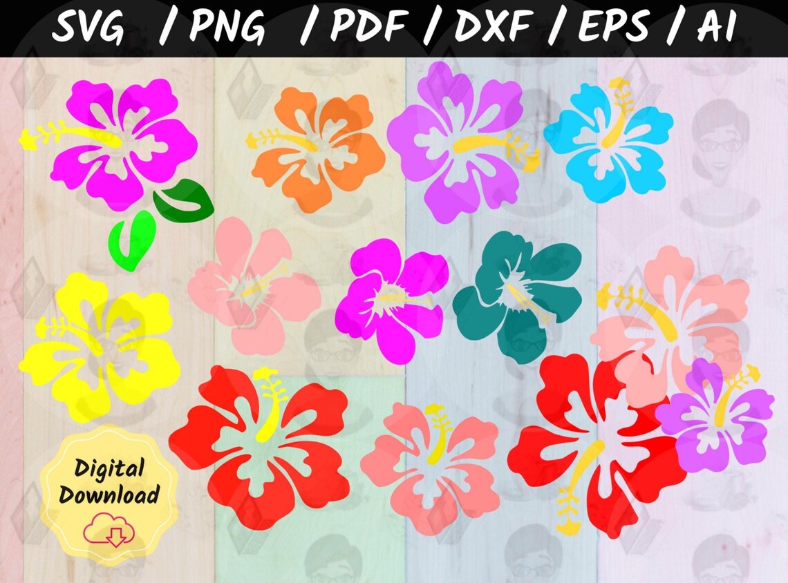 Tropical Flower Svg Cutting File Design Template Hawaiian Flowers ...