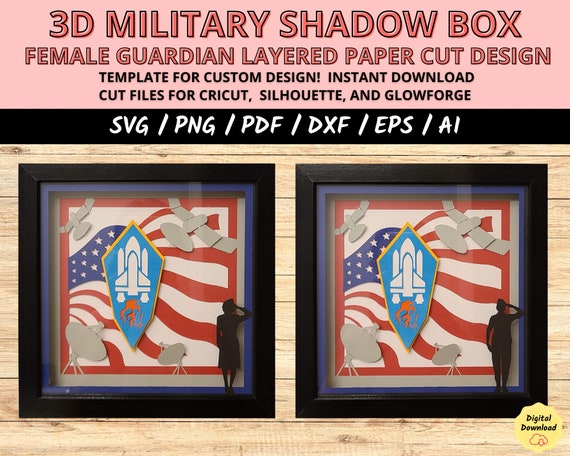Military Guardian SVG, Female Veteran SVG Bundle, Woman Soldier Silhouette Cut File for Cricut, Scrapbooking, Shirts, and Crafts