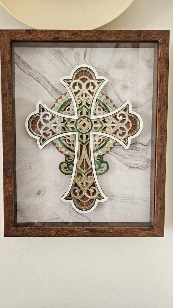 God’s Love John 3:16 3D Paper Cut Light Box SVG, Layered Christian Shadow Box, Inspirational Religious Home Decor for Cricut & Silhouette