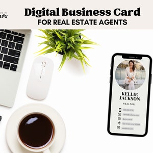Real Estate Digital Business Card, Real Estate Marketing, Real Estate Business Cards, Realtor Branding, Business iPhone