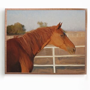 Late Afternoon on the Ranch | DIGITAL DOWNLOAD, Horse Wall Art, Farmhouse Oil Painting, Vintage Style, Western Print, Home Decor
