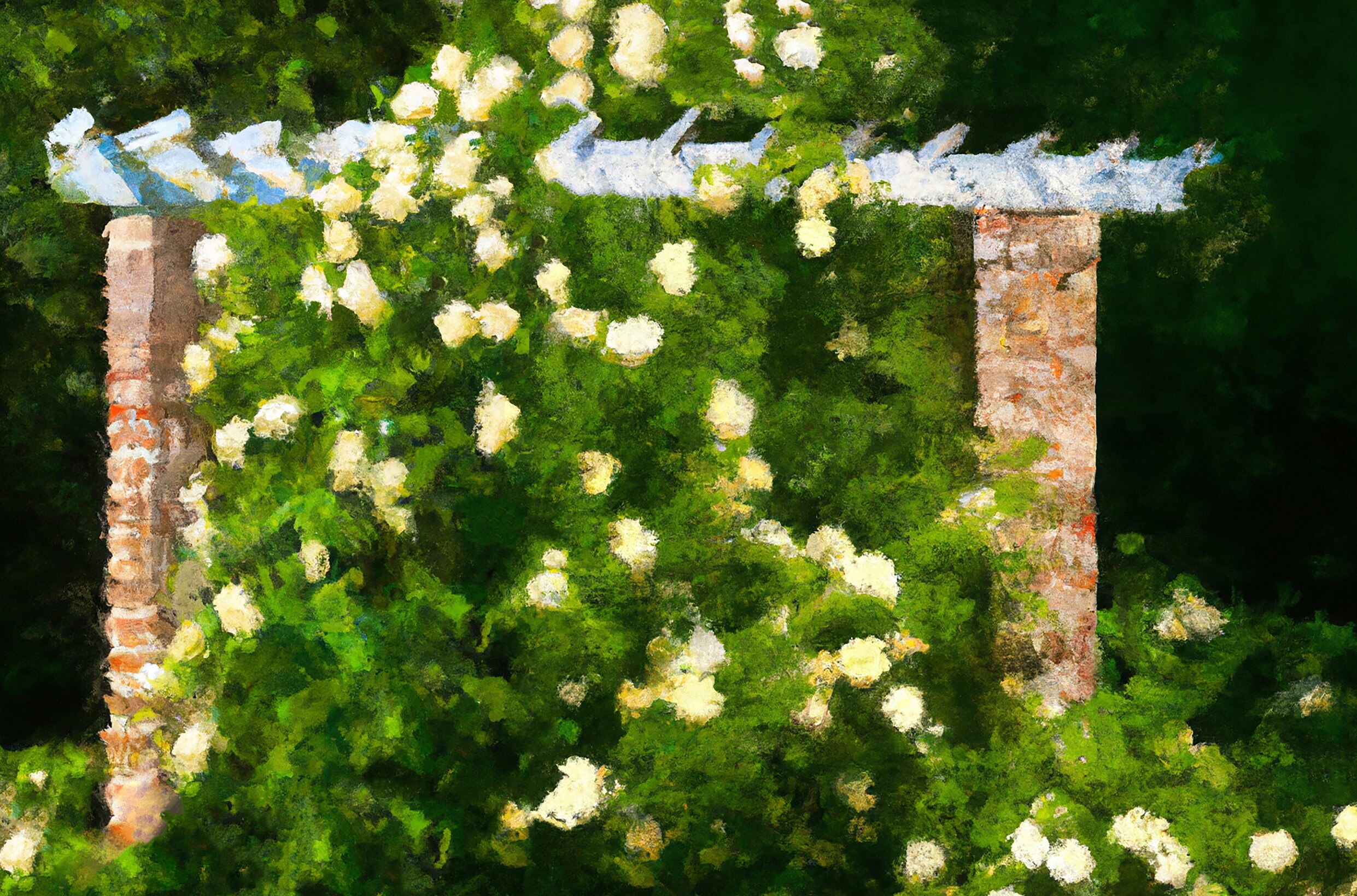 Arbor Roses DIGITAL DOWNLOAD Garden Scene Print, Roses Wall Art, Home ...