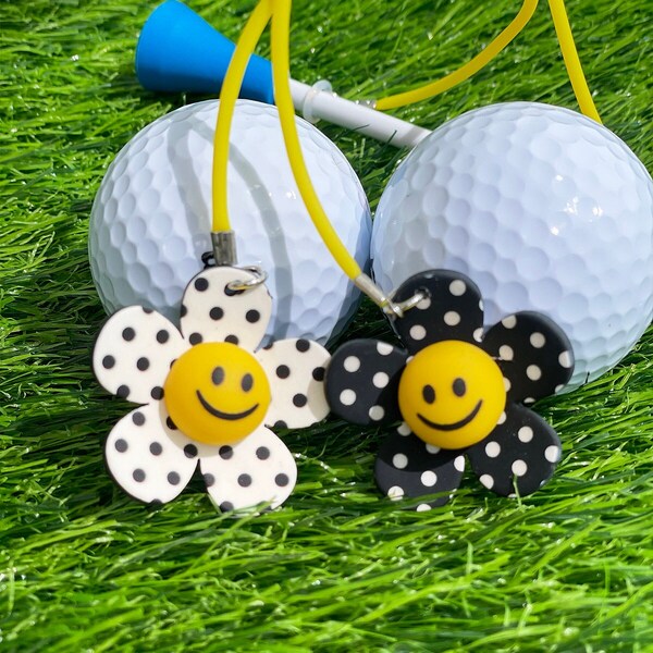 Golf Tees Hanger Accessories Smiley Polka dot Flower