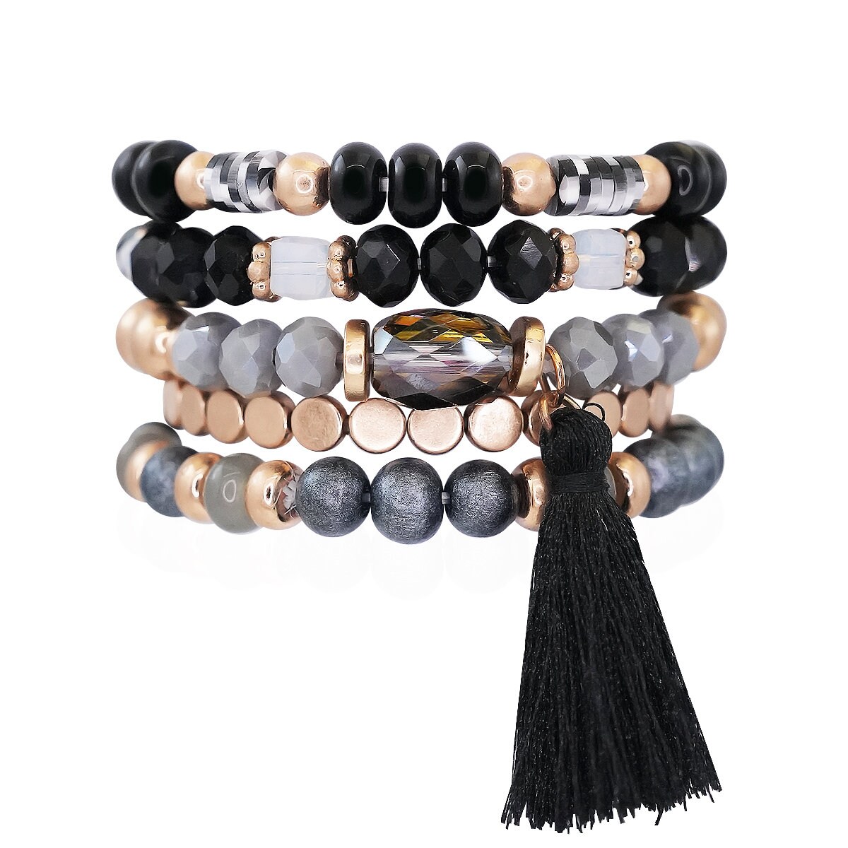 Beaded Bracelet Set U2013 Stackable Stretch Multi-layered Boho