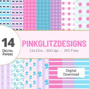 Stitch Digital paper, Stitch Pattern, Digital paper, Papeles digitales, Lilo and Stitch Digital Paper, Cute Alien digital paper