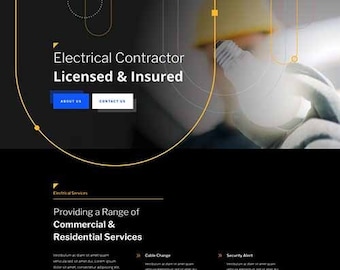 Wordpress Theme with Electrician Landing Page Layout
