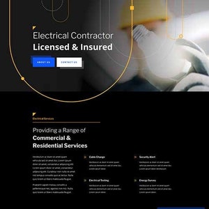 Wordpress Theme with Electrician Landing Page Layout