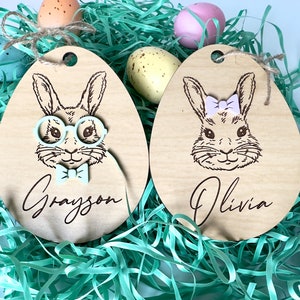 Easter Basket Name Tag, Easter Basket Tag, Customized Easter Basket Bunny, Personalized Easter Basket Name Tag image 2