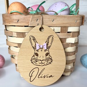 Easter Basket Name Tag, Easter Basket Tag, Customized Easter Basket Bunny, Personalized Easter Basket Name Tag image 4