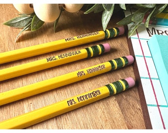 Custom Engraved Pencils, Personalized Pencils, Teacher Appreciation Gift, Teacher Pencils, Student Pencils, Back to School Gift