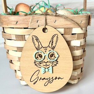 Easter Basket Name Tag, Easter Basket Tag, Customized Easter Basket Bunny, Personalized Easter Basket Name Tag image 7