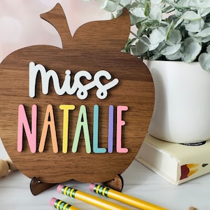 Teacher Name Plate Personalized, Teacher Desk Name Plate, Teacher Appreciation Gift Personalized, Gifts for Teachers, End of Year Gift image 1